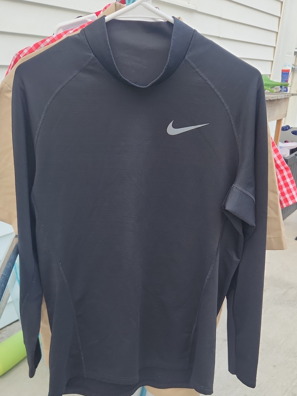 Nike Black Men’s Long-Sleeve Rash Guard with Silver Swoosh
